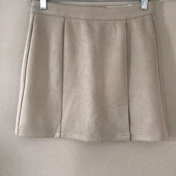 Dresses & Skirts - NWT Beige A-Line faux suede skirt